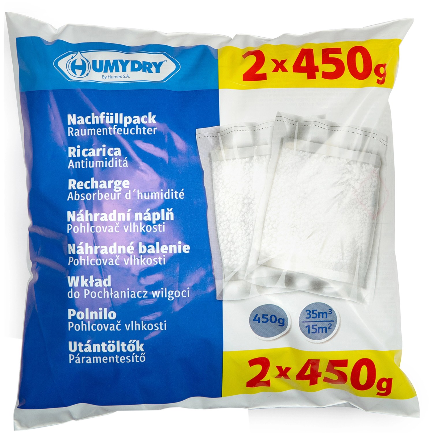 Humydry Raumentfeuchter Basic Nachfüllpackung  2 x 450 g von HUMYDRY