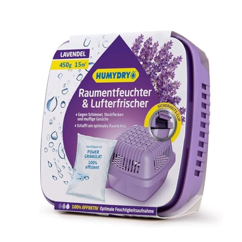 Luftentfeuchter Smart 450 gr – Räume bis zu 15 m² – absorbiert Feuchtigkeit aus Schränken, Badezimmern und Räumen – Humydry von HUMYDRY