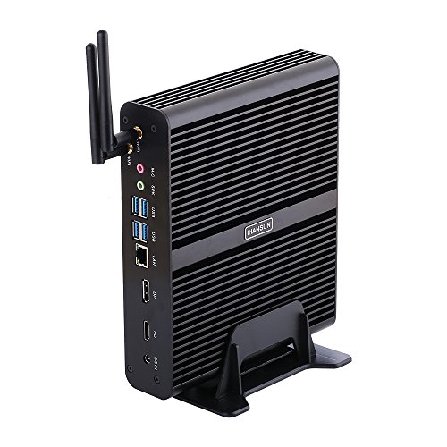 HUNSN 4K Fanless Mini PC, Desktop Computer, Server, Intel Comet Lake Quad Core I7 10510U 10610U, Windows 11 pro or Linux Ubuntu, BM14, WiFi, BT, DP, HDMI, LAN, 16G RAM DDR4, 512G SSD, 1TB HDD von HUNSN