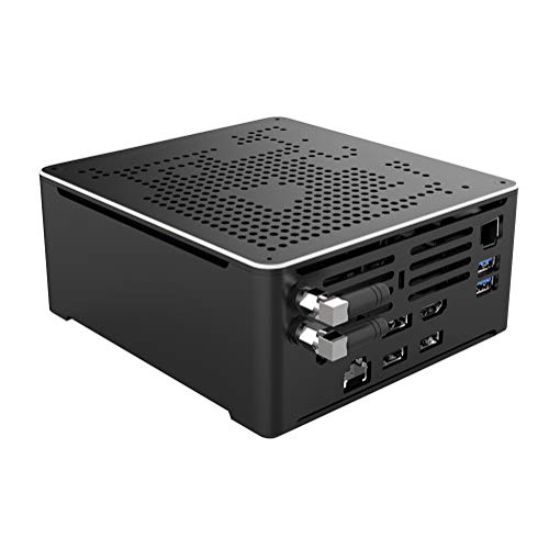 HUNSN 4K Mini PC, HTPC, Small Server, Windows 11 or Linux Ubuntu, Support Proxmox, Vmware, ESXI, KODI, Intel 6 Cores I9 8950HK, BY02, DP, HDMI, Type-C, 2 x LAN, 16G RAM, 512G SSD, 1TB HDD von HUNSN