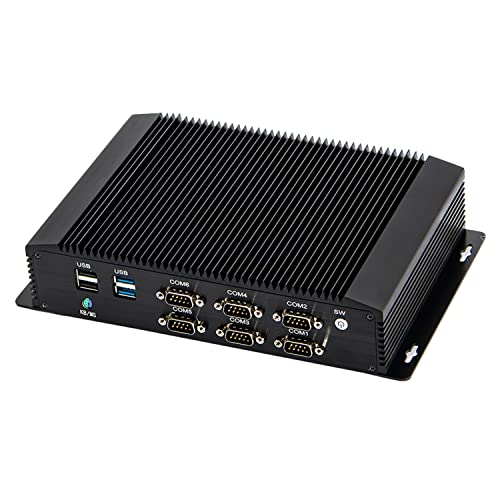 HUNSN Industrial PC, Fanless Mini Computer, IPC, Windows 11 / Linux, 4G, WOL, Watchdog Supported, I7 8550U 8560U 8565U 8569U, IM06, 2 x LAN, GPIO, 6 x COM RS232 422 485, 16G RAM, 512G SSD, 1TB HDD von HUNSN