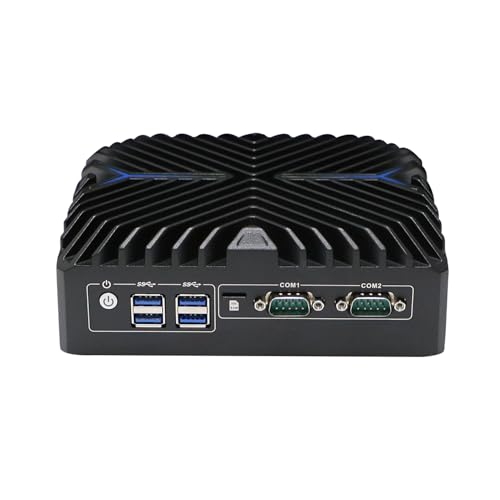 HUNSN Din Rail Side Mount Mini PC, Industrial PC, Windows 11 / Linux Ubuntu, Core I7 1255U, BX10b, TPM2.0, SIM Slot, 2 x COM, 2 x LAN, 2 x HDMI, WOL, PXE, Watchdog, 32G RAM, 1TB SSD von HUNSN