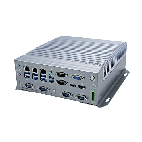 HUNSN Fanless Industrial Computer, IPC, Mini PC, I5 6500T, IX05, Intel Q170, VGA, DP, HDMI, 6 x COM, 3 x LAN, DC Phoenix, 9 to 36V, 2 x SIM Slot, Barebone, NO RAM, NO Storage, NO System von HUNSN