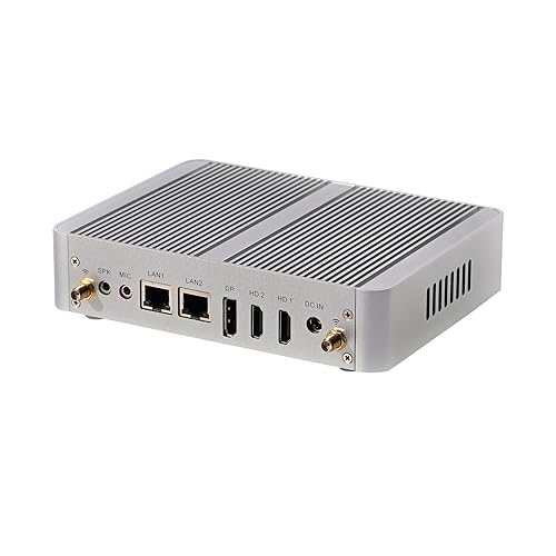 HUNSN Fanless Mini PC, Desktop Computer, HTPC, Kodi Box, Intel N100, Windows 11 Pro or Linux Ubuntu, BM34, AC WiFi, BT, 8 x USB, 2 x LAN, DP, 2 x HDMI, 16G RAM 128G SSD von HUNSN