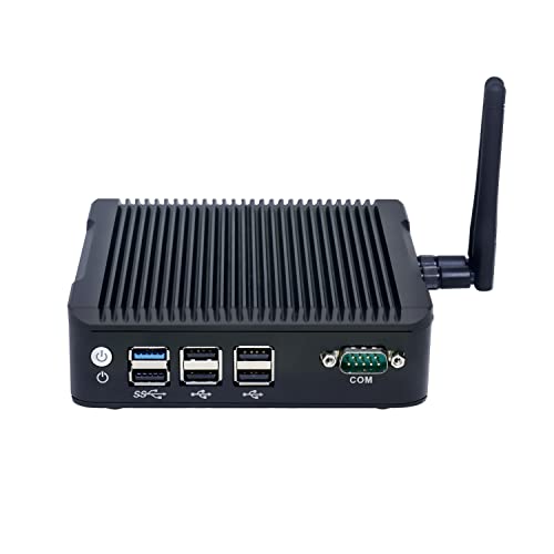 HUNSN Fanless Mini PC, Industrial Computer, Intel Celeron J1900, BX07, COM, 2 x LAN, HDMI, VGA, Vesa Mount, WOL, PXE, Watchdog Supported, Barebone, NO RAM, NO Storage, NO System von HUNSN