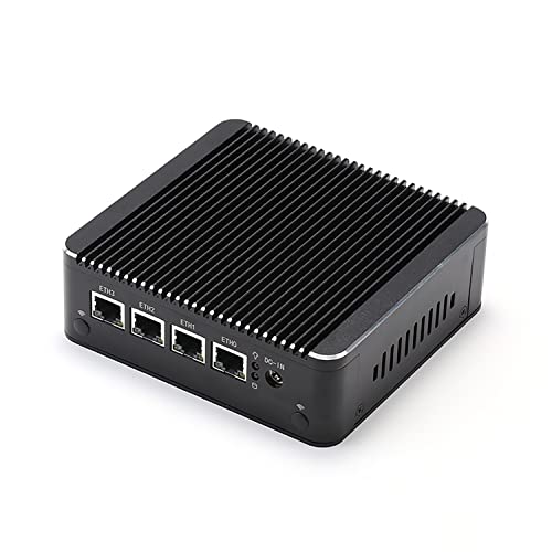 HUNSN Firewall Hardware, VPN, Network Security Appliance, Router PC, Intel Pentium Silver N5000, RS34f, AES-NI, 4 x Intel LAN, VGA, HDMI, Fanless, Barebone, NO RAM, NO Storage, NO System von HUNSN