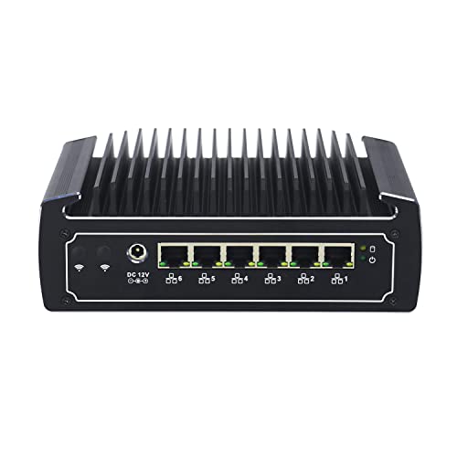 Micro Firewall Appliance, Mini PC, VPN, Router PC, Intel Core I7 8550U, HUNSN RX03, AES-NI, Nano SIM Slot, HDMI, COM, 6 x Intel I211, Vesa Mount, Barebone, NO RAM, NO Storage, NO System von HUNSN