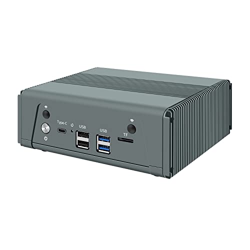 HUNSN Micro Firewall Appliance, Mini PC, pFsense, Mikrotik, OPNsense, VPN, Router PC, AMD Ryzen 7 5825U, RJ11a, 4 x Intel 2.5GbE I226-V LAN, Type-C, TF, HDMI, DP, 8G RAM, 512G SSD von HUNSN