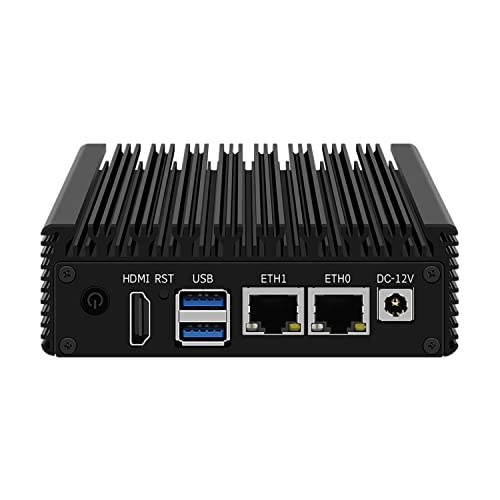 HUNSN Micro Firewall Appliance, Mini PC, pFsense, Mikrotik, OPNsense, VPN, Router PC, Intel Celeron J4105, RJ12, AES-NI, 2 x Intel 2.5GbE I226-V LAN, RST, HDMI, 2 x USB3.0, 16G RAM, 128G SSD von HUNSN
