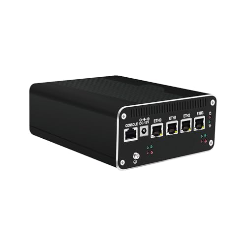 HUNSN Micro Firewall Appliance, Mini PC, pFsense, Mikrotik, OPNsense, VPN, Router PC, Intel Core I3 1215U, RJ52f, 4 x 2.5GbE I226-V, 2 x HDMI, DP++, 10Gbps Type-C for Data/DP, 8G RAM, 512G SSD von HUNSN