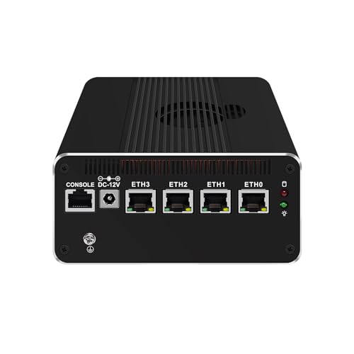 HUNSN Micro Firewall Appliance, Mini PC, pFsense, Mikrotik, OPNsense, VPN, Router PC, Intel Core I5 1135G7, RJ52, 4 x 2.5GbE I226-V, HDMI, DP, Type-C for Data/Display, Console, 16G RAM, 512G SSD von HUNSN