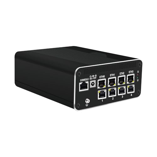 HUNSN Micro Firewall Appliance, Mini PC, pFsense, Mikrotik, OPNsense, VPN, Router PC, Intel Core I5 1235U, RJ51f, 8 x 2.5GbE I226-V, 2 x HDMI, DP++, 10Gbps Type-C for Data/DP, 16G RAM, 256G SSD von HUNSN