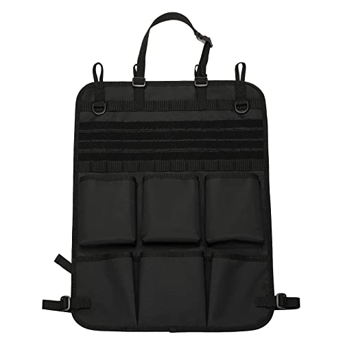 HUNTVP Taktisch Auto Rücksitz-Organizer MOLLE Rückenlehnenschutz Fahrzeug Vordersitz Rückenlehnentasche Autositz Aufbewahrungstasche, Tactical Car Seat Back Organizer, Schwarz von HUNTVP