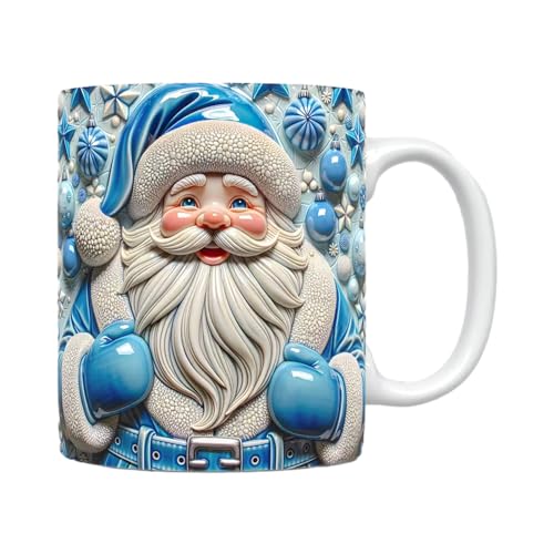 3D-Weihnachtskeramik Tasse, Schneemann Weihnachtstasse, Weihnachtskaffeetasse mit Weihnachtsmann Schneemann, 350ml Weihnachtskaffeetasse, Teetasse, Weihnachtsgeschenk, Heimdekoration von HUNYA