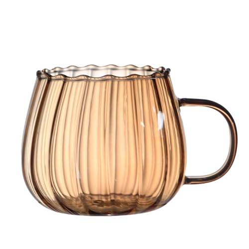 400ml Kürbis Tasse, Kaffeetassen Glas, Herbst Tasse Halloween Tasse, Bürotassen Glastassen mit Griffen Klare Kaffeetassen Perfekt für Latte,Cappuccino, Tee, Getränke von HUNYA