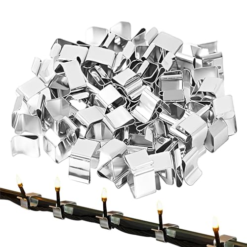 HUNYA 50 Stück Dachrinnenhaken für Lichterketten, Clip für Weihnachtsbeleuchtung, Lichterkette Halterung, Dachrinnenhalter, Weihnacht Licht Clips, Dachrinne Clip für Weihnachtsdekoration von HUNYA