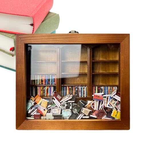 HUNYA Kleines Bücherregal für kleine Bücher | Kreatives Mini-Bücherregal für Mini-Bücher | Desktop-Ornament, kleines Bücherregal für Wohnzimmer, Schlafzimmer, Büros für, Mädchen, Kinder von HUNYA