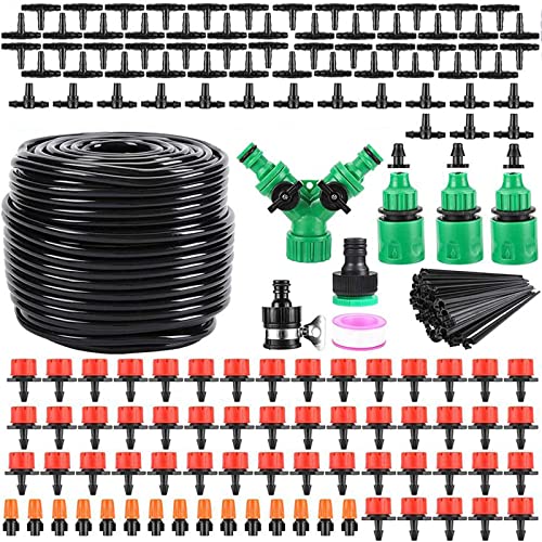 HUOGEE Bewässerung Kit 200 PCS Garten Bewässerungssystem 50m Bewässerungssets Micro Drip Bewässerung Kit DIY Gartenbewässerung für Garten und Ewächshäuser. von HUOGEE