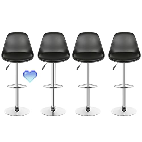 4er Barhocker 4er Set Barstuhl Tresenhocker Bistrohocker Designer Hocker mit Rückenlehne, höhenverstellbar, drehbar, Barhocker Barstuhl Hocker Tresenhocker von HUOLE