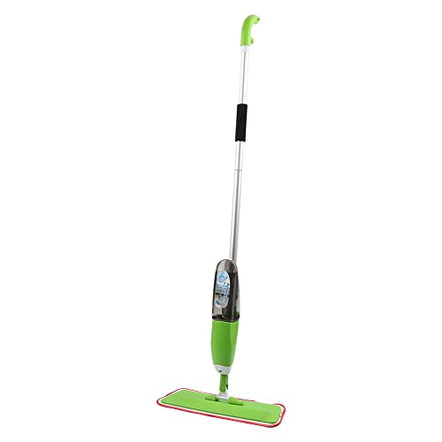 Bodenwischer Wischer mit Sprühfunktion Spray Mop mit 4 Wisch Pads und Fensterschaber, 360 Grad Rotierender Mop mit Wassertank neu(grün (Spray)) von HUOLE