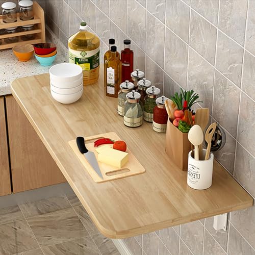 HUOLE Esszimmertische - Ausziehbarer esstisch - Klappbarer esstisch-Wandklapptisch Klapptisch Wandtisch Küchentisch Schreibtisch Kindertisch (60 * 30 * 1,6cm-Walnussfarbe) von HUOLE
