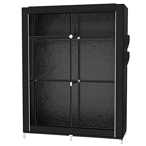 HUOLE Kleiderschrank Faltschrank Wäscheschrank Schrank Kleidung Speicherorganisator Canvas -108 * 45 * 170cm-schwarz HUOLE Kleiderschrank Faltschrank Wäscheschrank Schrank Kleidung Speicherorganisator Canvas -108 * 45 * 170cm-schwarz von HUOLE