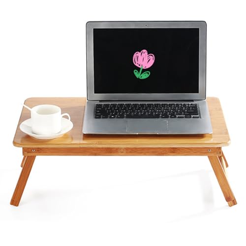 HUOLE Laptoptisch Notebooktisch Höhenverstellbar mit Schublade Belüftet Neigbar Faltbar Laptopständer Betttisch Bett Couch Sofa (66 * 30 * 35cm) von HUOLE
