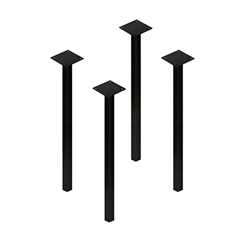 HUOLE Metall Tischbeine Durchmesser Stabile Tischbeine Höhenverstellbare Tischbeine Edelstahl Aussehen Möbelbeine-4 Stück -90cm (schwarz) von HUOLE