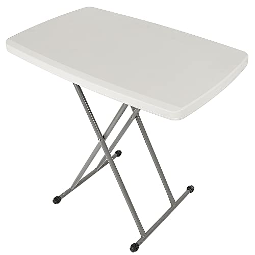 HUOLE Verstellbarer Klapptisch für Laptop, TV-Fach-Partytisch Klapptisch Balkontisch höhenverstellbar Beistelltisch Campingtisch klappbar 6 kg Kunststoff Metallgestell von HUOLE