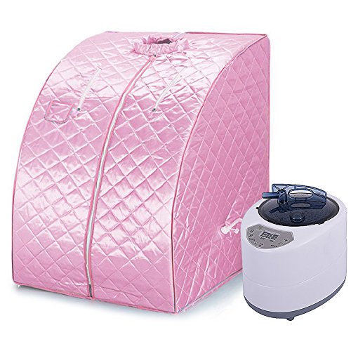Saunazelt für Zuhause, Tragbare Dampfsauna 9 Stufen Einstellbare Temperatur mit Dampfer für Entspannung, Zur Förderung Der Durchblutung-Pink-B von HUOLE