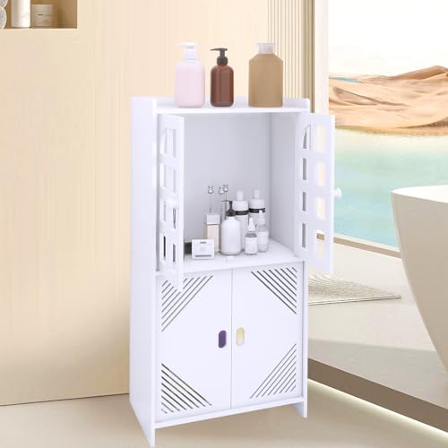 Toilettenpapierhalter für Schrank, kleiner Schrank für Toilette, freistehendes Badezimmerschrank, modernes Design, Säule, Schrank/Schrank, 30 x 22 x 75 cm (B), weiß von HUOLE