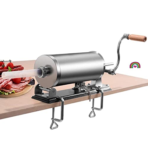 Würstfüller, Wurstfüllmaschine Wurstmaschine, Manuell Edelstahl Selbermachen Wurstmaschine Vertical Fleischfüllung Küche Machine Verpackt 8 Größe Professionelle Füllrohre (3.6L) von HUOLE