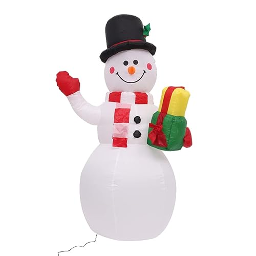 XXL Schneemann 180 cm aufblasbar mit integr. Gebläse & LEDs, Weihnachtsdeko beleuchtet IP44, Winterdeko für Außen mit 6 Heringe & 3 Seile-1,8 m – Schneemann XXL Schneemann 180 cm aufblasbar mit integr. Gebläse & LEDs, Weihnachtsdeko beleuchtet IP44, Winterdeko für Außen mit 6 Heringe & 3 Seile-1,8 m – Schneemann von HUOLE