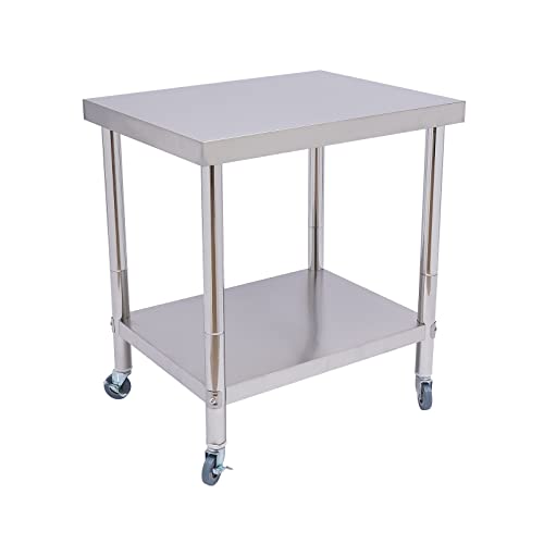 HUOMMGS Edelstahl Werkbank 76×60cm Edelstahl Arbeitstisch 300KG Tragfähigkeit Professioneller Edelstahltisch mit Rollen und Unterregal Küchenarbeitstisch für Restaurants und Hotels Lebensmittelzuberei HUOMMGS Edelstahl Werkbank 76×60cm Edelstahl Arbeitstisch 300KG Tragfähigkeit Professioneller Edelstahltisch mit Rollen und Unterregal Küchenarbeitstisch für Restaurants und Hotels Lebensmittelzuberei von HUOMMGS