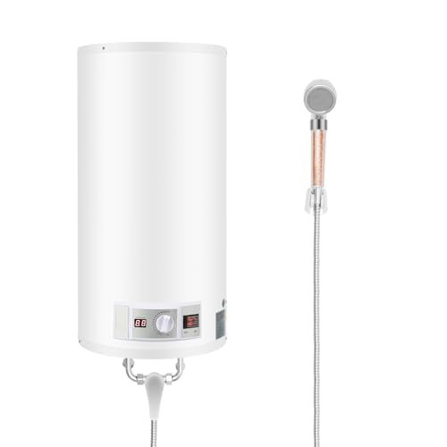 HUOMMGS Elektrospeicher Warmwasserspeicher 220V Warmwasserboiler 2KW 80L Komplettdusche Wandmontage Durchlauferhitzer Effizient Tank Wassererhitzer Boiler Warmwasserspeicher mit Handbrause von HUOMMGS