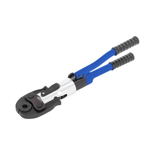 HUOMMGS Hydraulische Crimpzange 10 T Hydraulische Presszange 60mm Manuelle Hydraulikzange Professionell Kabelschuhzange mit 4 U Matrizen Upgraded Crimpzange für Aluminium Kunststoff Rohre (Blau) von HUOMMGS
