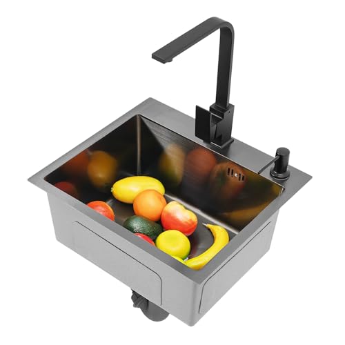 HUOMMGS Küchenspüle Unterbau Küchen Spüle Edelstahl Spülbecken Upgraded Spüle 40x45cm Spülbecken Arbeitsplatz Küchenspüle mit Warm und Kaltwasserhahn für Haushalten HUOMMGS Küchenspüle Unterbau Küchen Spüle Edelstahl Spülbecken Upgraded Spüle 40x45cm Spülbecken Arbeitsplatz Küchenspüle mit Warm und Kaltwasserhahn für Haushalten von HUOMMGS