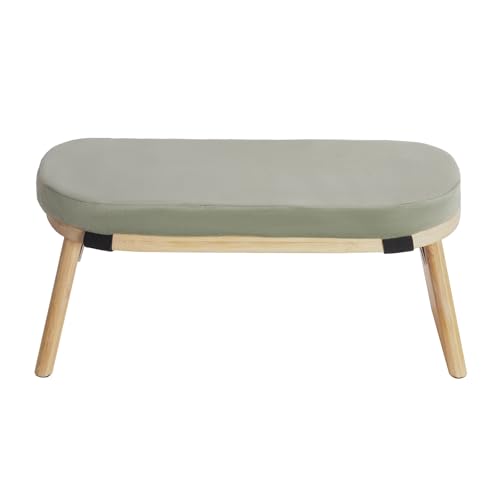 HUOMMGS Meditationsbank Klappbare Meditationshocker Bambus Meditationsstuhl Bis 180KG Meditation Sbank mit rutschfeste Matte Ergonomische Kniehocker Kniebank für Lotus und Schneidersitz (Grün) von HUOMMGS