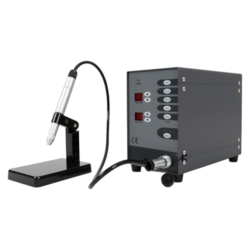 HUOMMGS Mini Schweißgerät 100W Fülldraht Schweißgerät 220V Schweissgerät mit 50A-600A Einstellbarer Strom Elektroden Schweißgeräte mit 2 LCD Anzeige, Druckmessgerät Schweissgerät für Au, Co-Cr von HUOMMGS