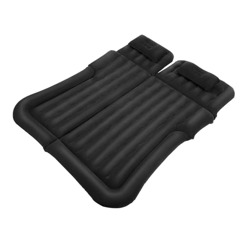 HUOMMGS SUV Luftbett 2 Personen Aufblasbare Matratze Faltbar Auto Luftmatratze Camping Aufblasbares Bett 174 x 126cm Luftmatratze Rechteckig Beflockt Gästebett mit Aufblaspumpe (Schwarz) von HUOMMGS