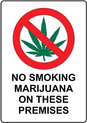 HUONIU Schild mit Aufschrift "Warning No Smoking Marihuana On", 20,3 x 30,5 cm von HUONIU