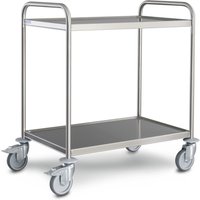 HUPFER® Servierwagen aus Edelstahl, 2 Etagen à 800 x 500 mm von HUPFER®