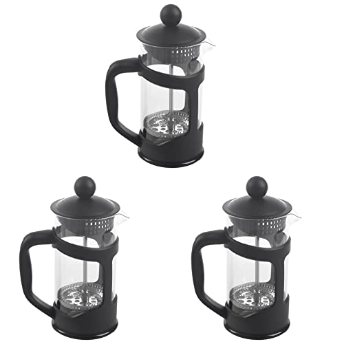 HUPYOMLER 3 x französische Kaffeemaschine, kleine französische Presse, perfekt für Morgenkaffee, maximaler Geschmack, Kaffeebrauer mit Filtration von HUPYOMLER