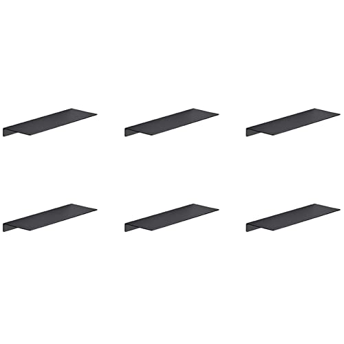 HUPYOMLER 6 x Wandregale, schwarz, schwebende Regale, Badezimmer-Regale, Wandregal, Wandmontage, Küchen-Gewürzregale (30 cm) von HUPYOMLER