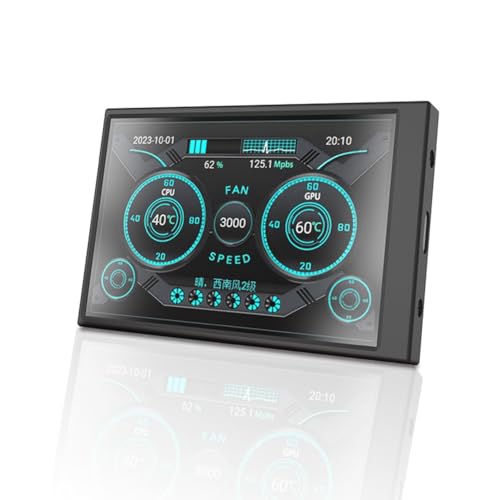 HUPYOMLER 8,9 cm (3,5 ) Typ C Subscreen IPS-Bildschirm Schwarz ABS Überwachung Computer CPU GPU Temperaturstatus von HUPYOMLER