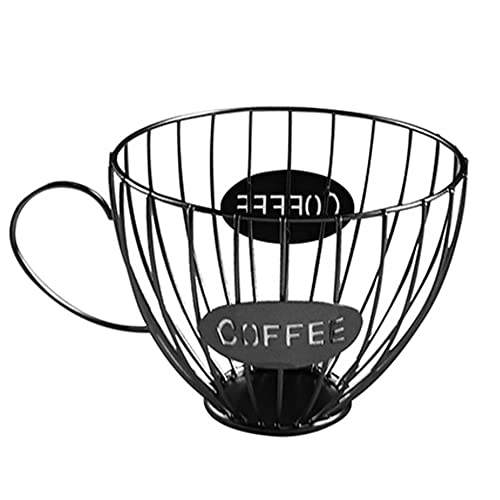 HUPYOMLER Kaffee-Obst-Kapsel-Aufbewahrungskorb, Kaffeetassenform, Kapselhalter und Organizer, Café, Hotel, Schwarz von HUPYOMLER