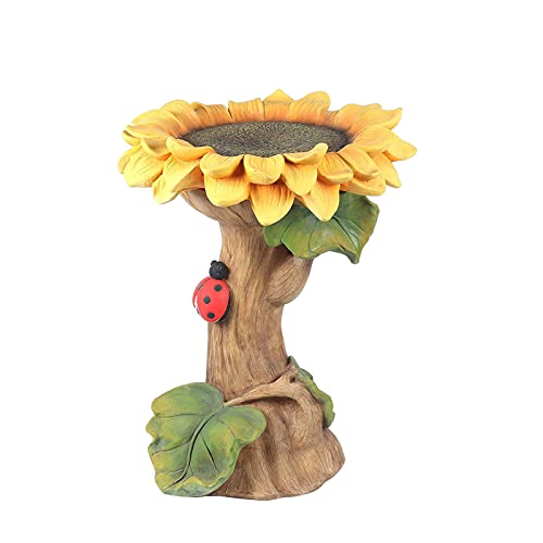 HUPYOMLER Sonnenblumen-Vogeltränke, Gartendekoration, Rasen-Dekoration, Kunst-Ornamente von HUPYOMLER