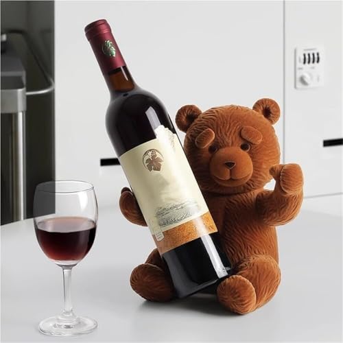 HURDCAT Bären-Weinflaschenhalter, Kreatives Bären-Weinflaschenregal, Weinregale for die Arbeitsplatte, Kleines Weinregal, Einzelne Weinflaschenregale for die Küche zu Hause, Bar, Restaurant von HURDCAT