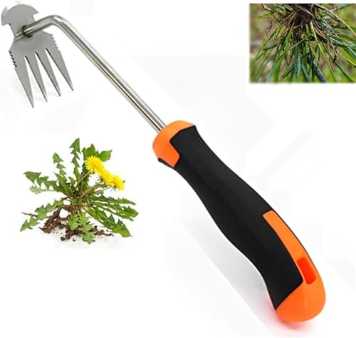 HURDCAT Unkrautstecher, langlebiger Unkrautstecher for den Garten, tragbares Unkrautstecher for den Garten, for Gemüsegärten, Hinterhof, Bauernhof, Bepflanzung und Unkrautstecher (Gummigriff) von HURDCAT