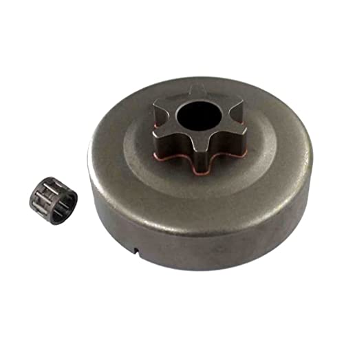 HURI 3/8 6Z Kettenrad Kettenantrieb Kupplungstrommel + Nadellager passend für Motorsäge Stihl MS171 MS181 MS211 Sprocket Ritzel Glocke von HURI
